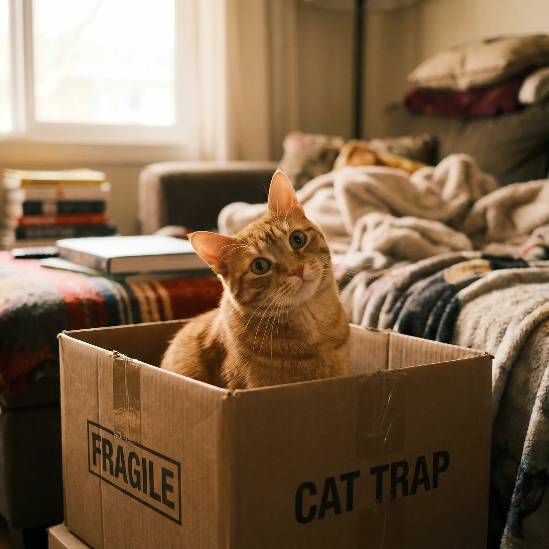 橘猫躲在纸箱里 - 色狗狗首页