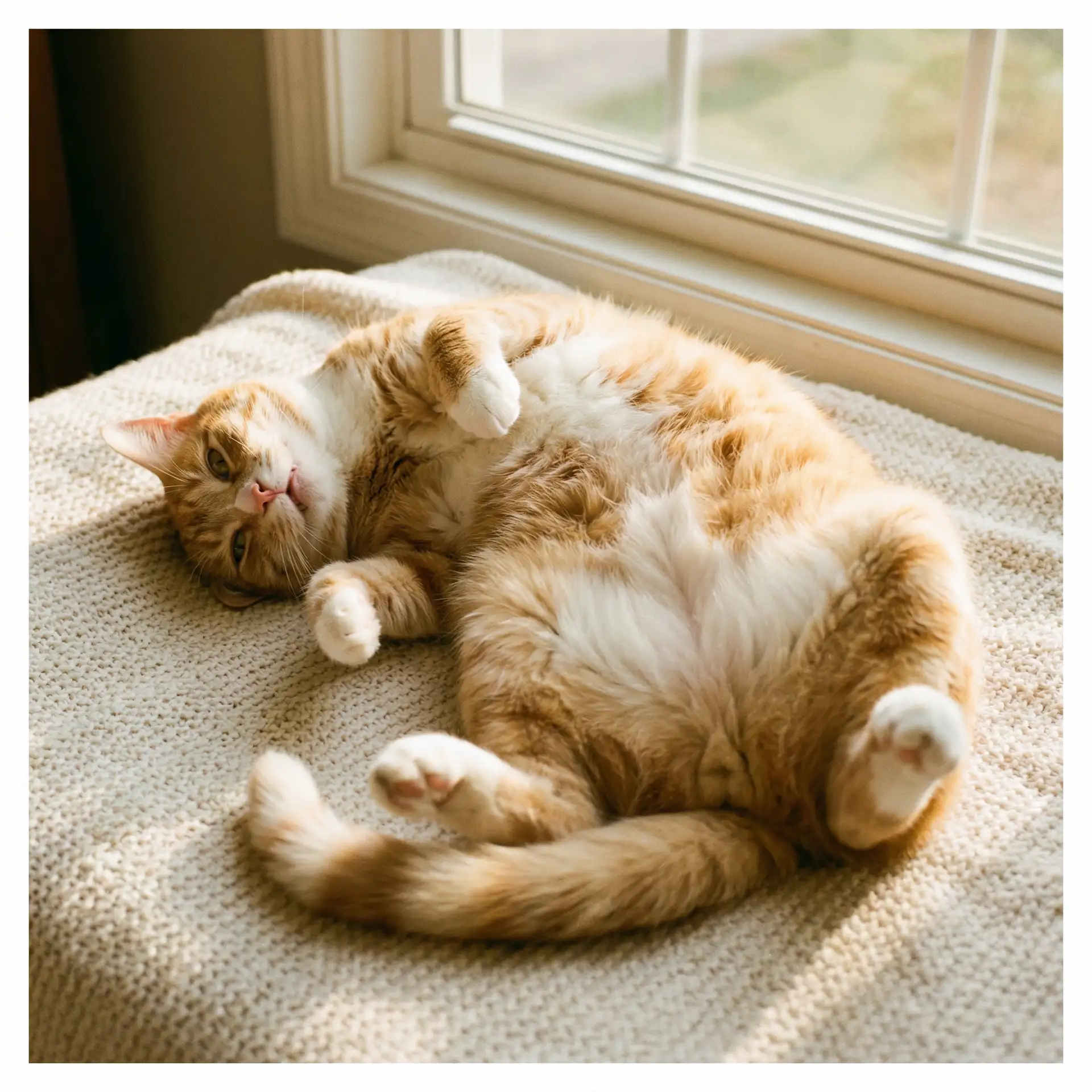 猫咪仰躺露出肚皮 - 色狗狗首页